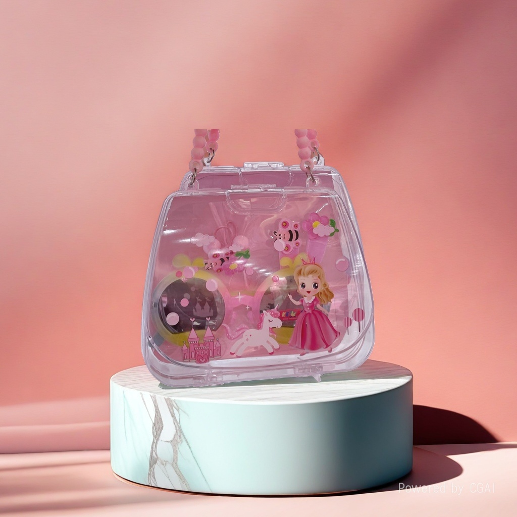 Pink cartoon pattern children's jewelry sets, decorative items, pet supplies, necklaces, children's cosmetics details Picture