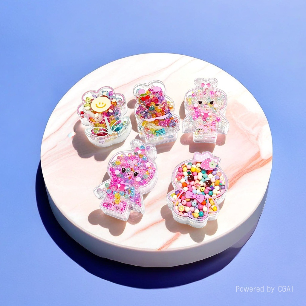 Colorful bead children's jewelry sets, decorative items, pet supplies, children's cosmetics, necklaces details Picture