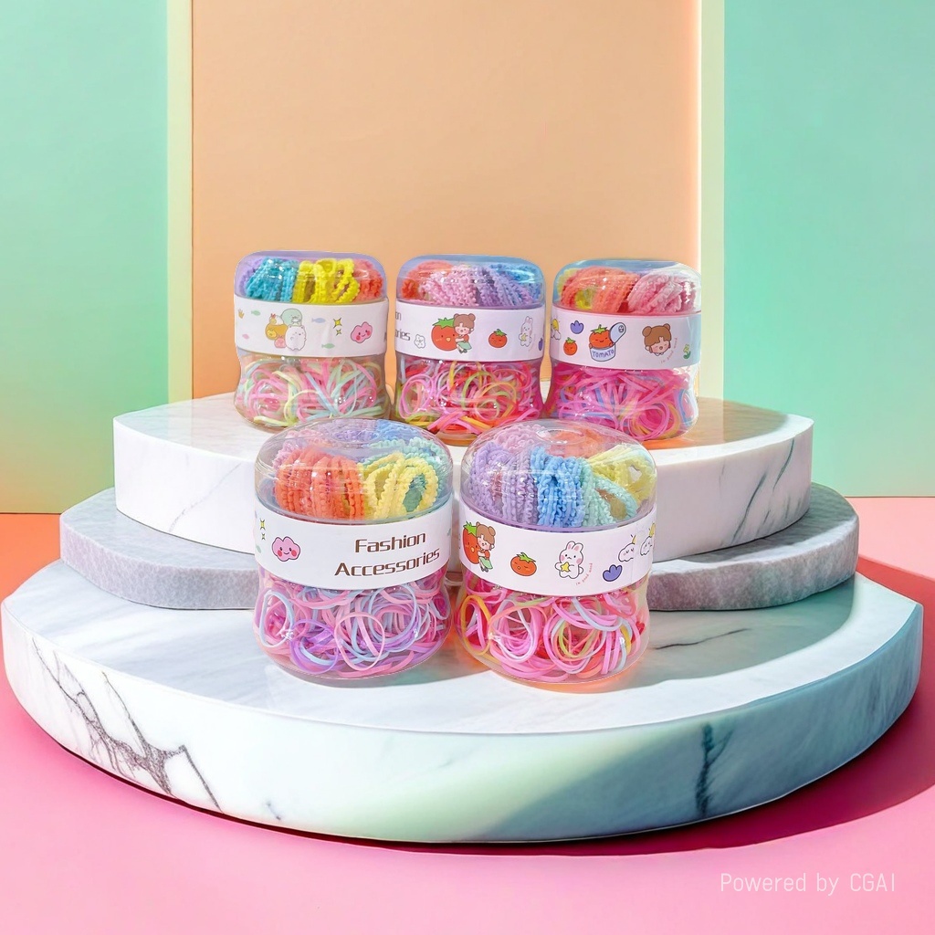 Colorful hair bands, large intestine hair bands, square scarves, hair accessories, storage cans and other accessory sets