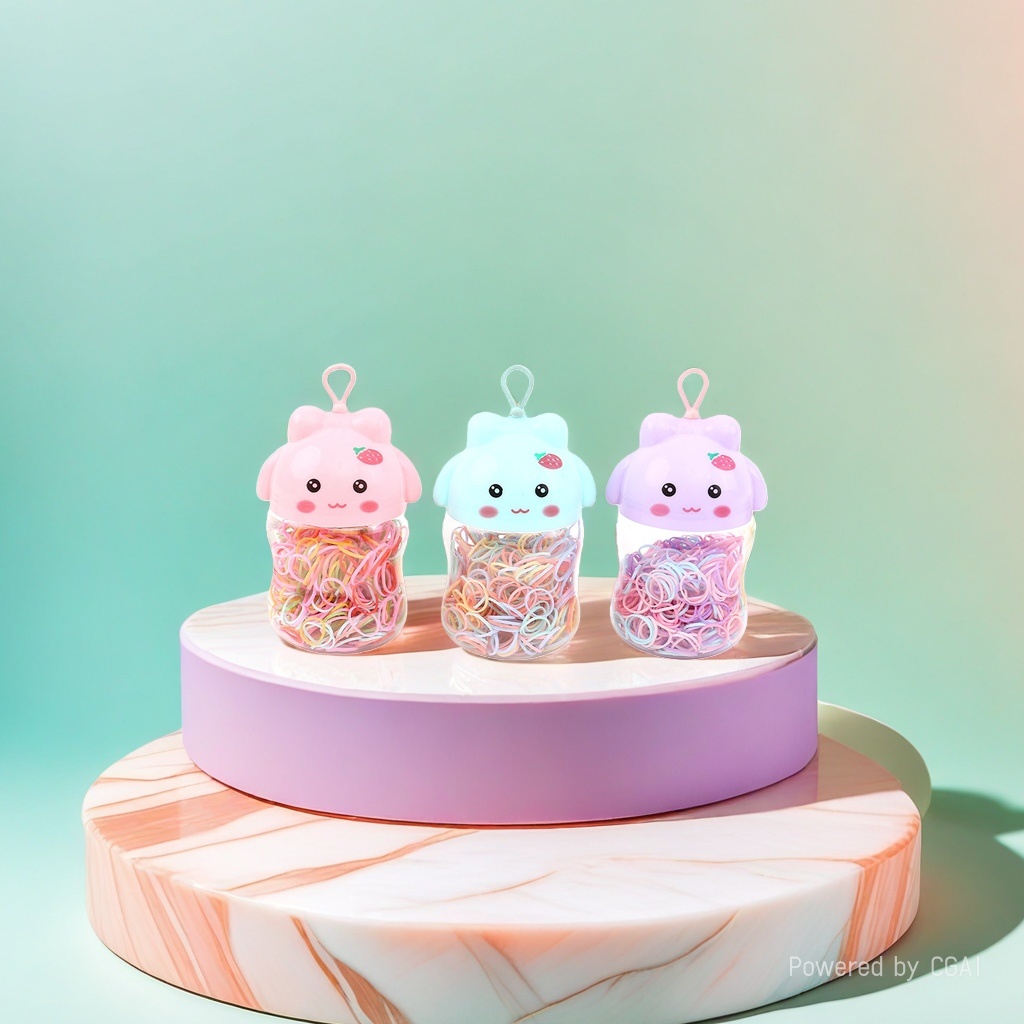 Cute cartoon-shaped hair bands, square scarves, hair accessories, colorful hair bands and trendy decorative items Specification image