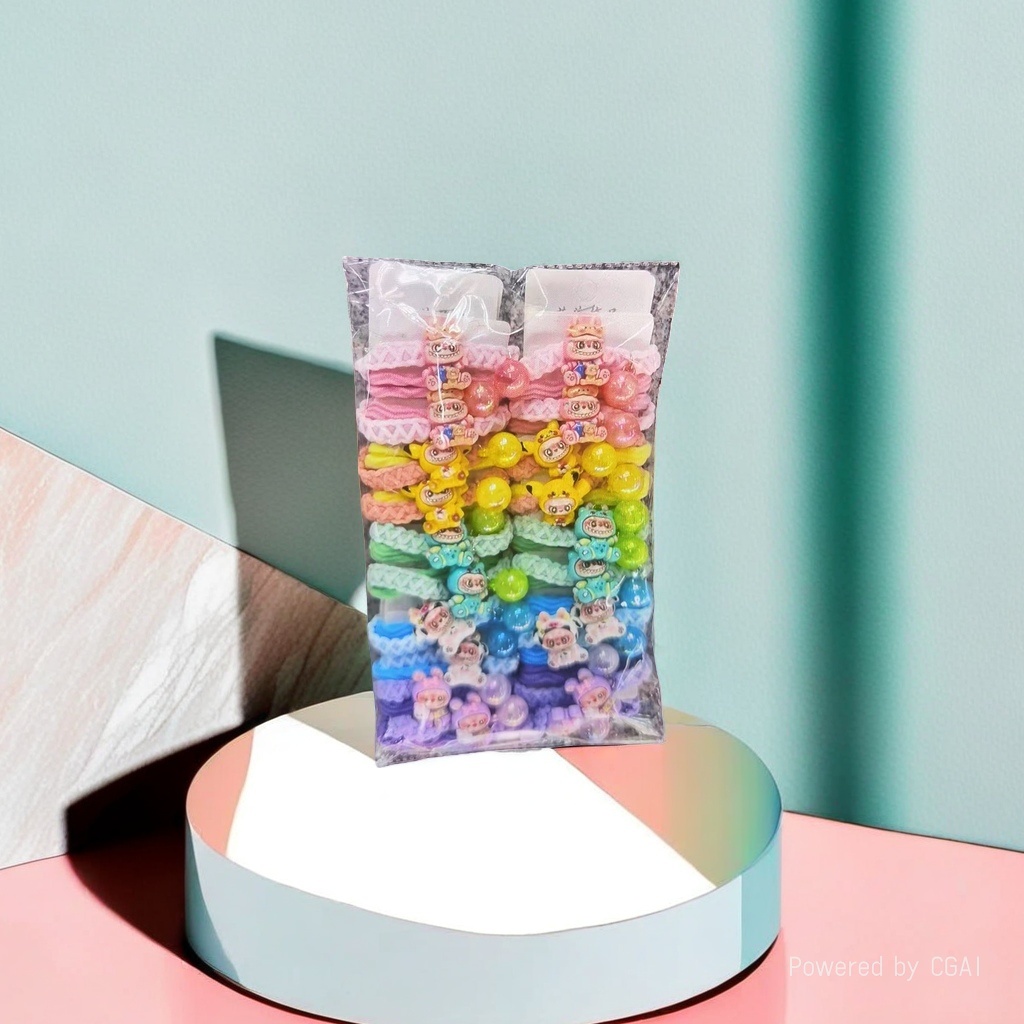 彩色卡通发圈大肠发圈方巾饰品发饰18cm