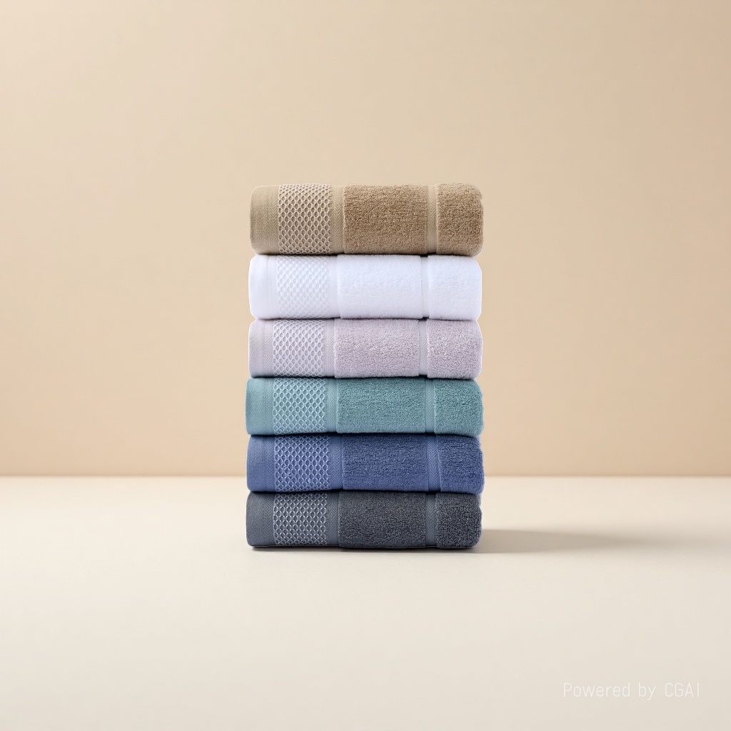 The all-cotton household bath towel set is a pure cotton towel that is soft and absorbent for washing the face Item Picture