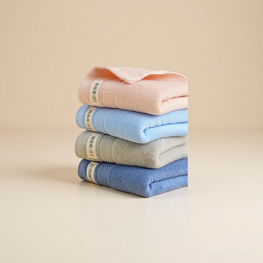 Single-piece household all-cotton adult towel, soft and absorbent face towel, pure cotton color details Picture