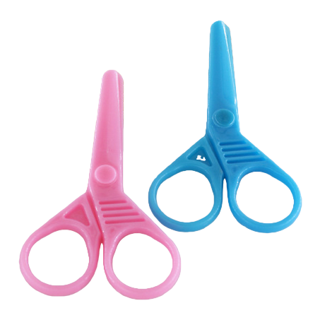 Pink and blue plastic scissors set, household children's safety scissors Item Picture