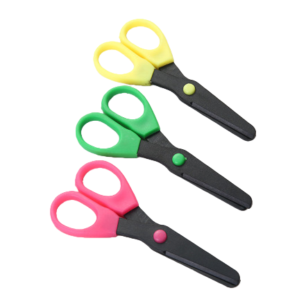 DIY children's safety scissors for hand-folding and paper-cutting, paired with round-tipped, safe and environmentally friendly plastic scissors that won't hurt hands Item Picture