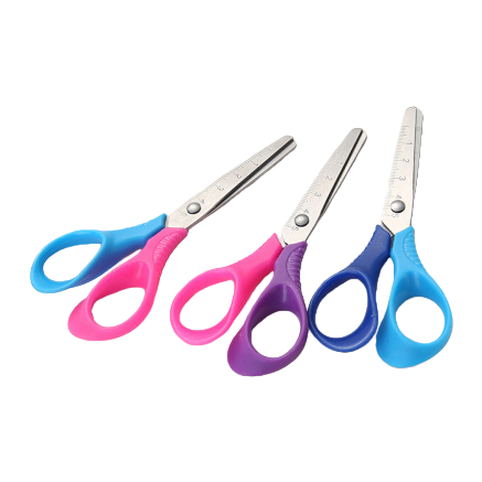 Wholesale of children's stationery scissors, photo album lace, student scissors, toddler scissors, cartoon plastic, handmade scissors from manufacturers Item Picture