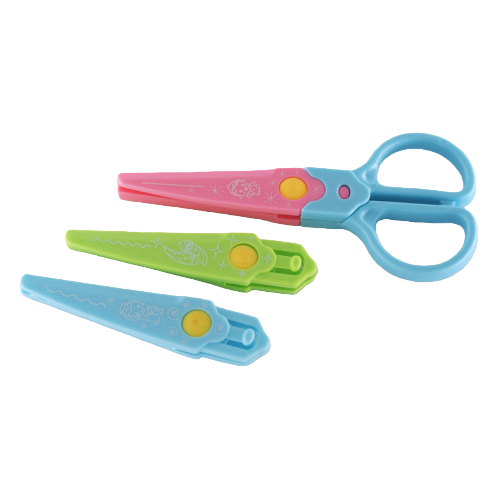 Exquisite handmade scissors for early education children, all-plastic patterned headchanging scissors for children Application Scenario