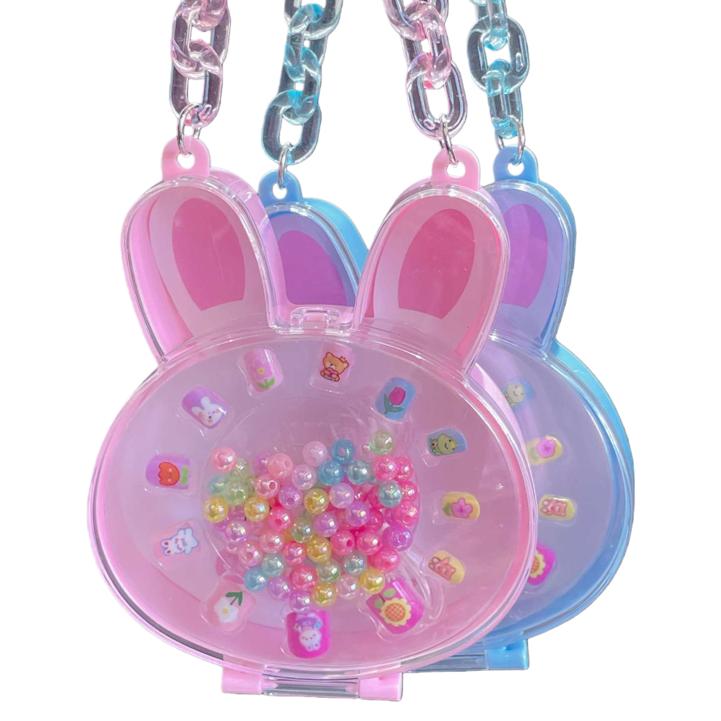 Pink rabbit-shaped children's jewelry set, decorative items, pet supplies, children's makeup Item Picture