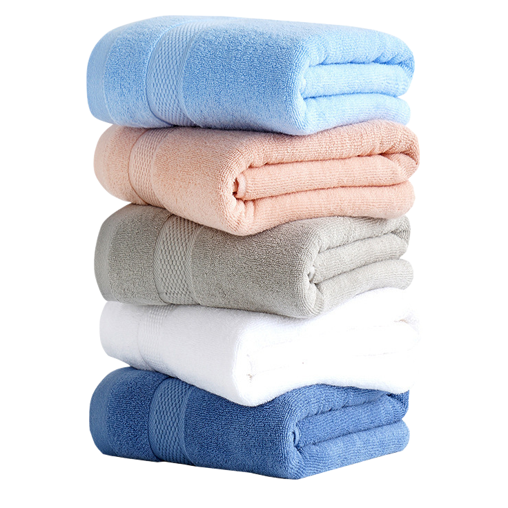 The bath towel is made of pure cotton and is soft and absorbent for adult use