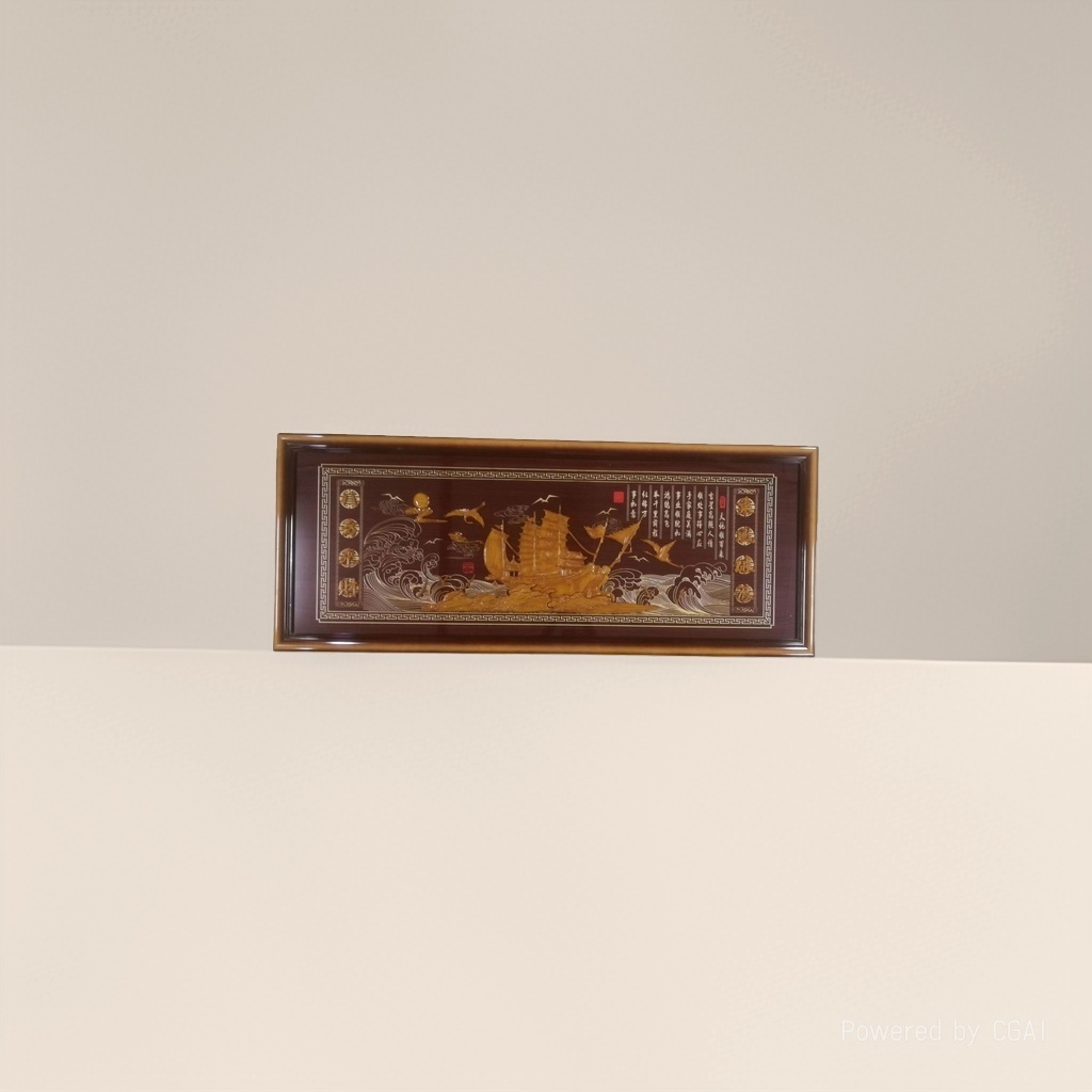 中式客厅餐厅书房大厅装饰画仿木纹画挂画厂家