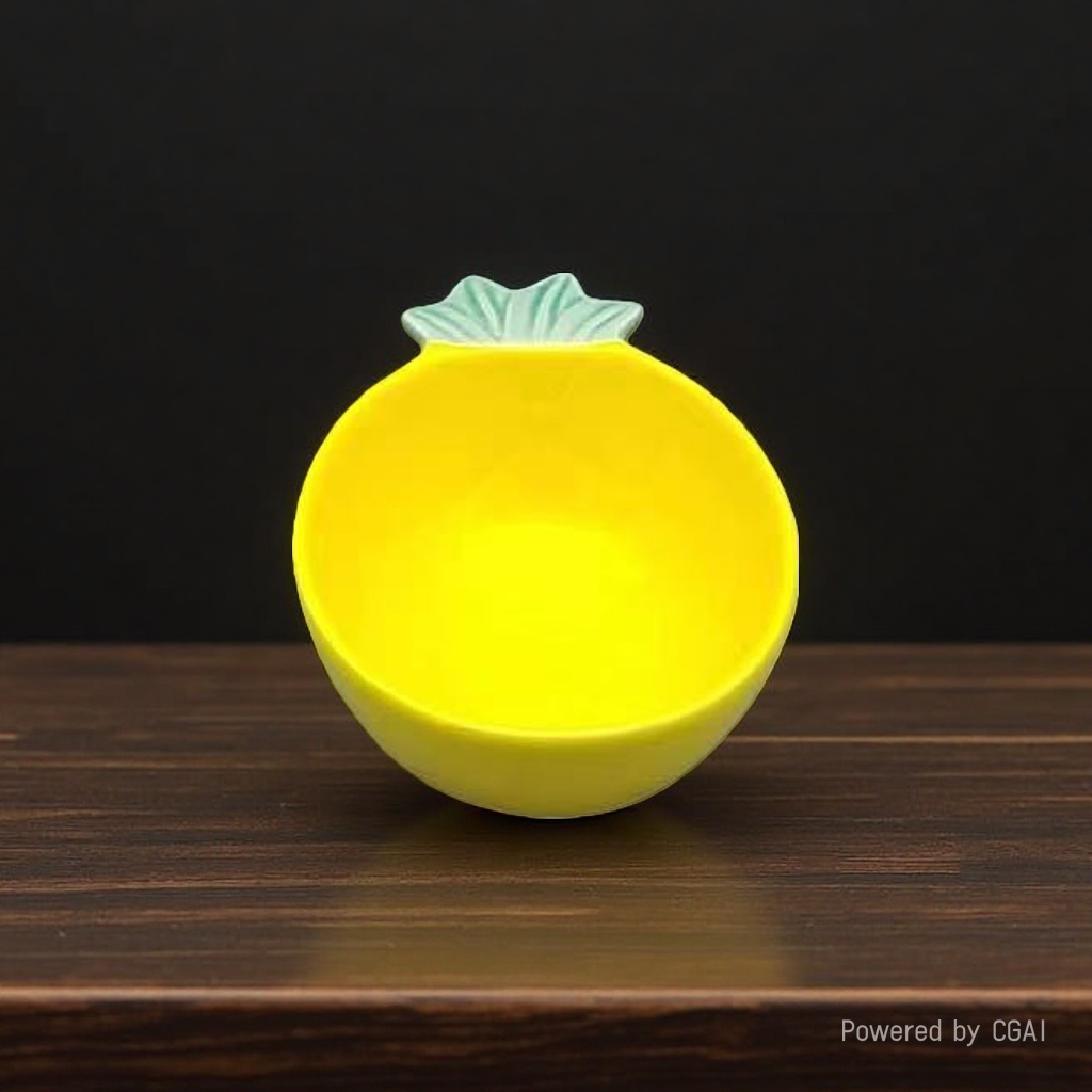 Pineapple ceramic flavor plates, cartoon seasoning plates, bone plates, hot pot sauce plates, creative Internet celebrity seasoning plates, colored glaze small flavor plates, ceramic wholesale Specification image