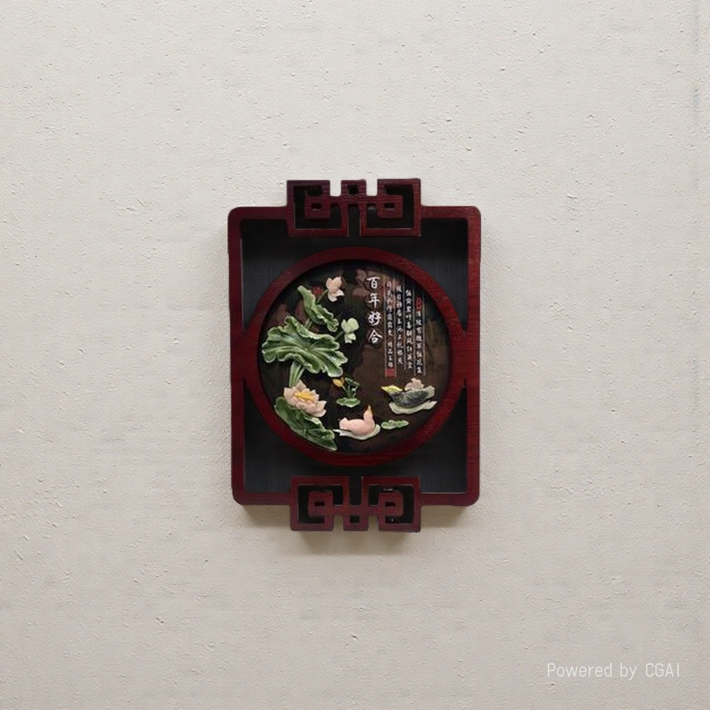 国画中式装饰画壁画新中式字画书房画纸雕画空白挂轴
