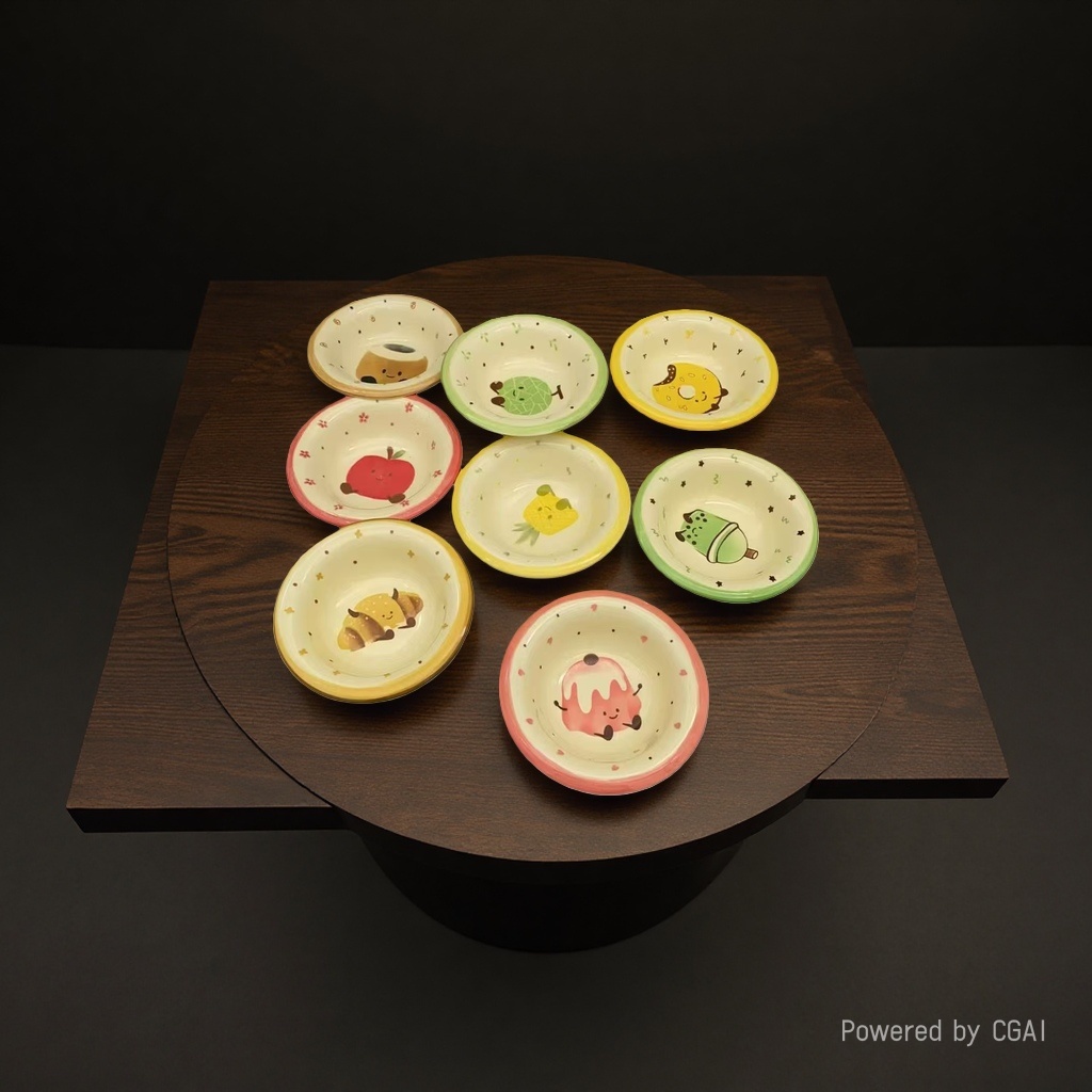 Ceramic flavor plates, cold dishes, pickles, small plates, hot pot, garlic paste bowls, oil, salt, vinegar seasoning plates with vinegar plates, for home use Application Scenario