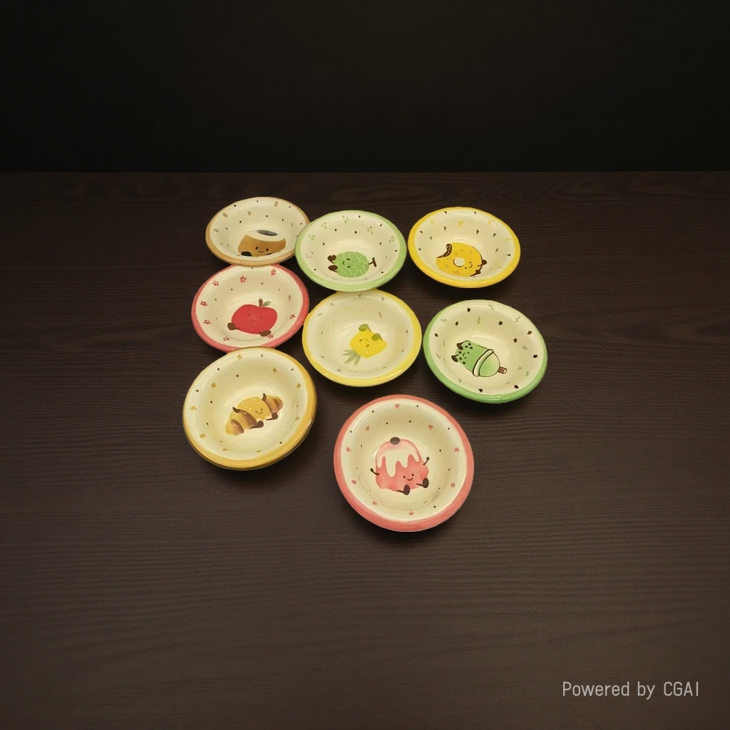 Ceramic flavor plates, cold dishes, pickles, small plates, hot pot, garlic paste bowls, oil, salt, vinegar seasoning plates with vinegar plates, for home use Specification image