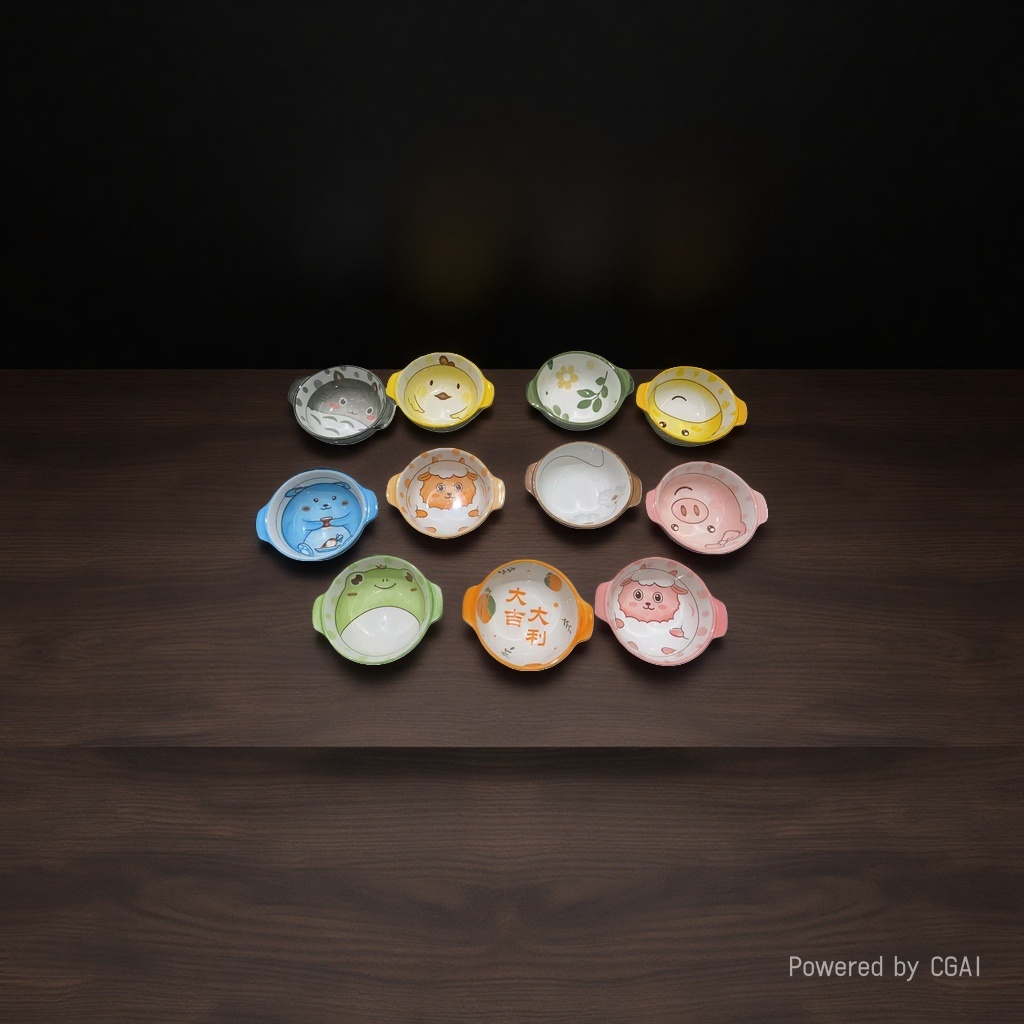Ceramic colorful flavor plates, cold dish and pickled vegetable small plates, hot pot garlic paste bowls, oil, salt, vinegar seasoning plates with vinegar plates, household wholesale