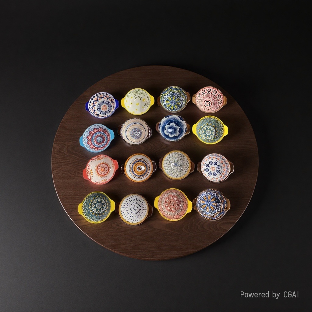 Ceramic blue and white porcelain flavor plate, cold dish and pickled vegetable small plate, hot pot garlic paste bowl, oil, salt, vinegar seasoning plate with vinegar plate, household wholesale details Picture