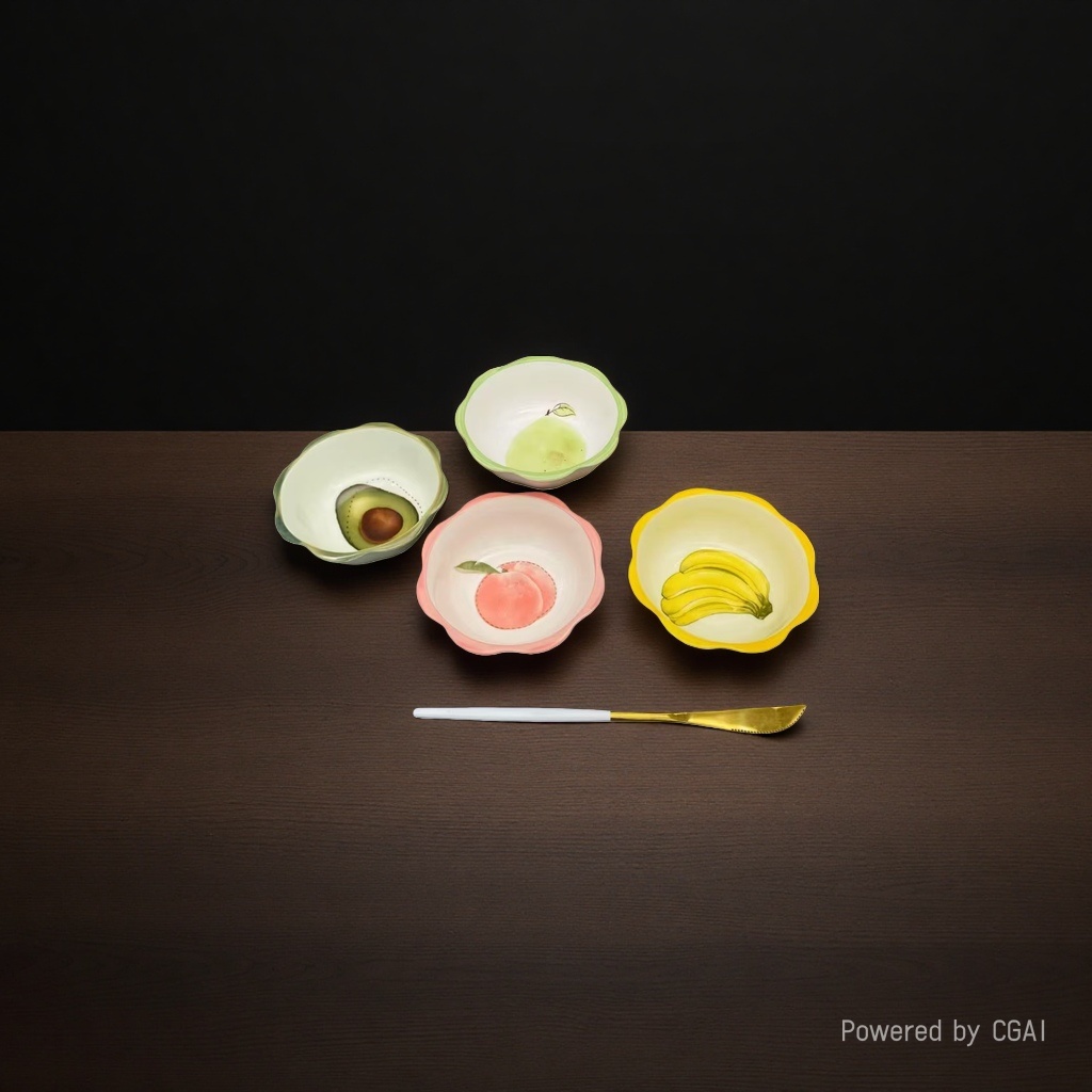 Ceramic fruit-flavored plates, cold dish and pickled vegetable small plates, hot pot garlic paste bowls, oil, salt and vinegar seasoning plates with vinegar plates, for home use details Picture