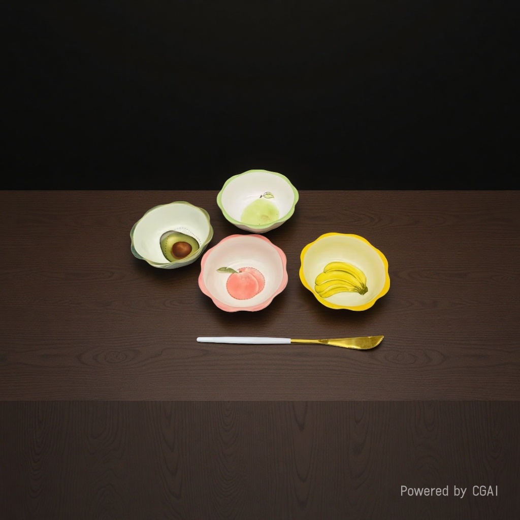 Ceramic fruit-flavored plates, cold dish and pickled vegetable small plates, hot pot garlic paste bowls, oil, salt and vinegar seasoning plates with vinegar plates, for home use Specification image