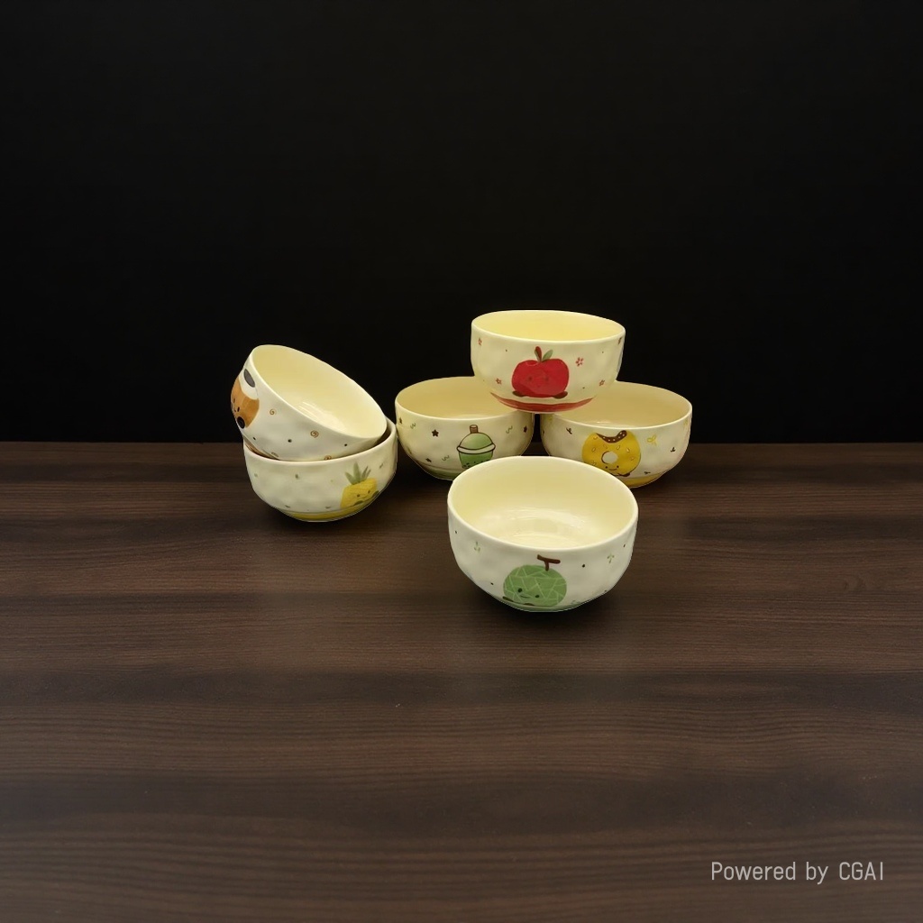 ins可爱陶瓷米饭碗高颜值水果甜品碗餐具套装礼盒乔迁新居伴手礼