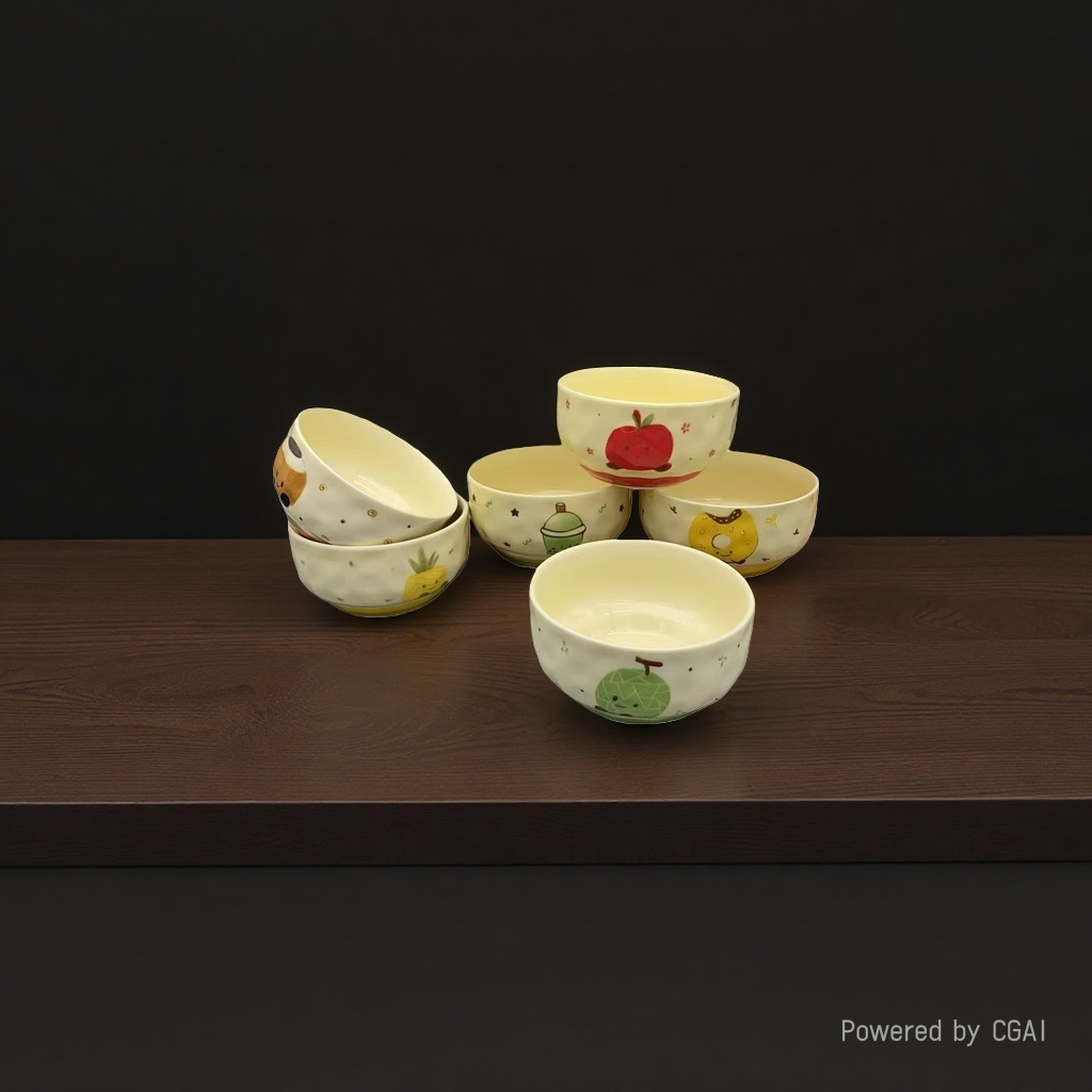ins Cute ceramic rice bowl, high appearance level, fruit dessert bowl and tableware set, gift box, housewarming gift Application Scenario