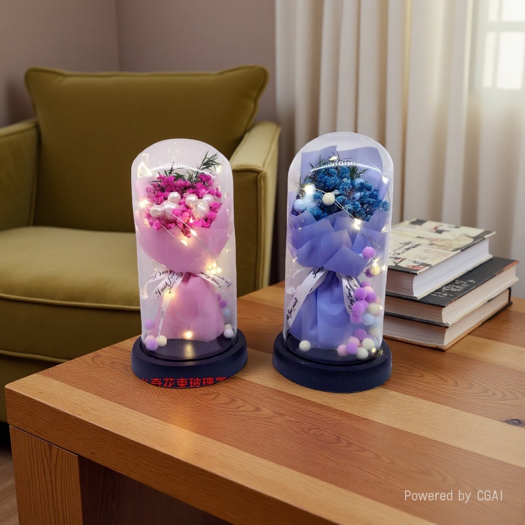 أزهار مصنوعة من زجاج مزود بمصابيح Specification image