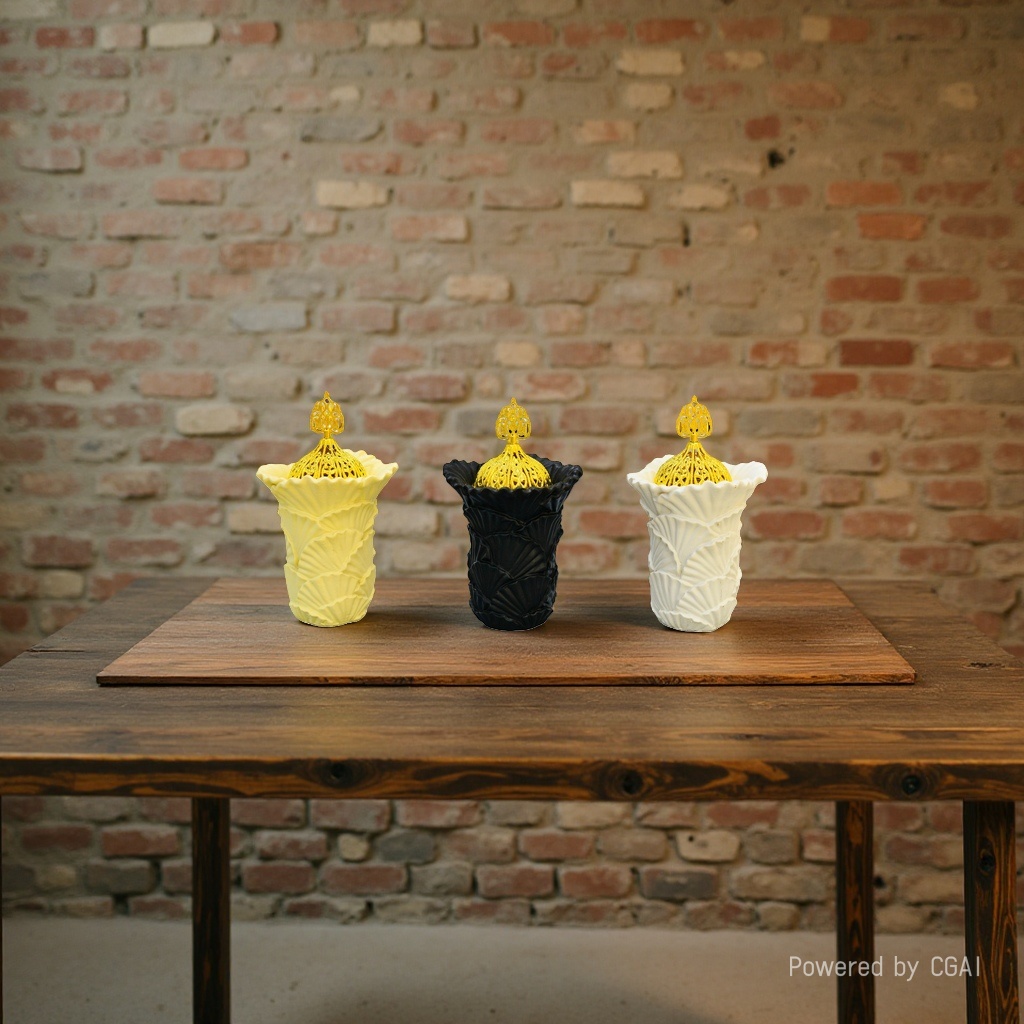 Golden hollowed-out ceramic aroma diffuser for home decoration, a Middle Eastern retro aroma diffuser available in three colors Application Scenario