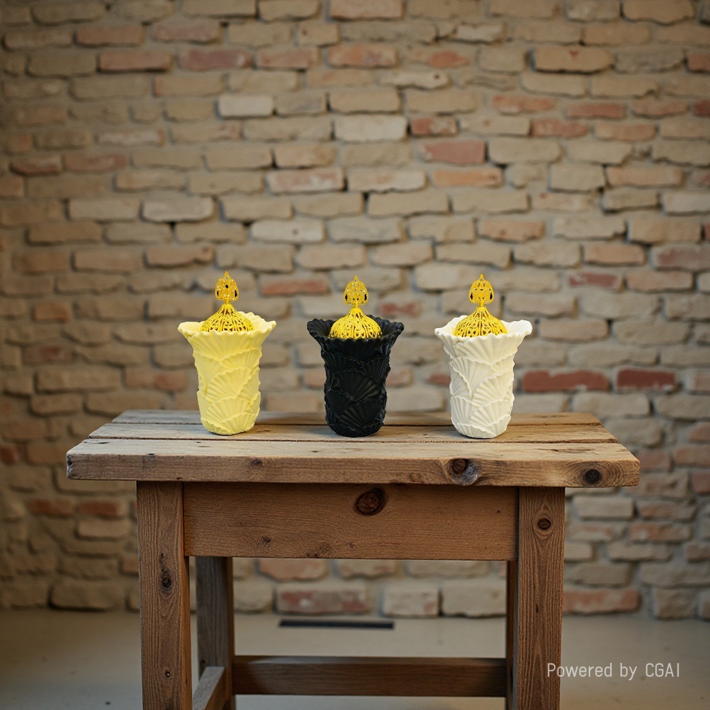 Golden hollowed-out ceramic aroma diffuser for home decoration, a Middle Eastern retro aroma diffuser available in three colors details Picture