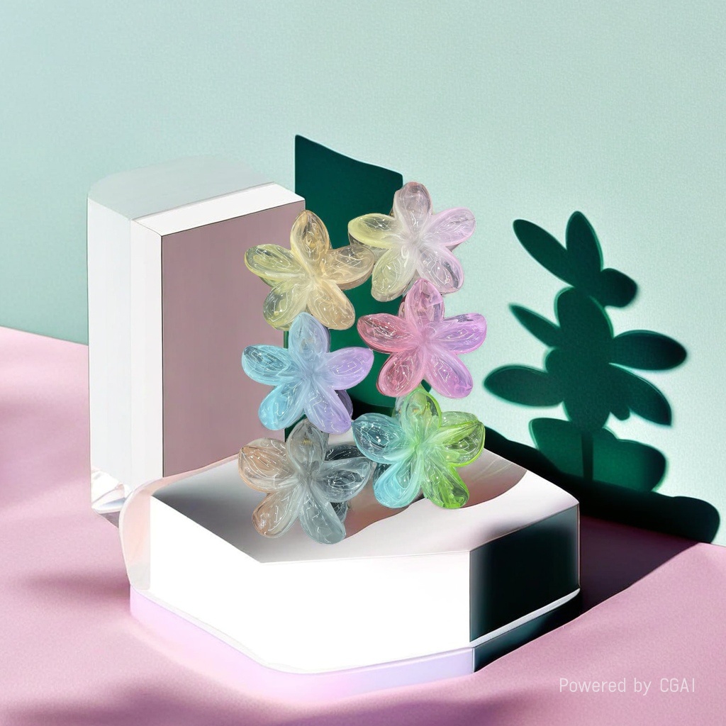 Transparent colored flower decorations, artificial flowers, artificial flower necks, artificial petals