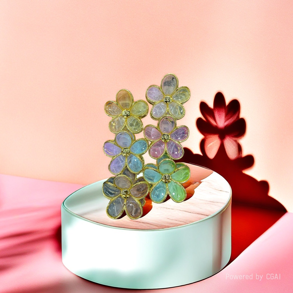 彩色花朵装饰品花艺胶布泡芙花跨境鸡蛋花花泥鸡蛋花抓夹鲜花花艺制品