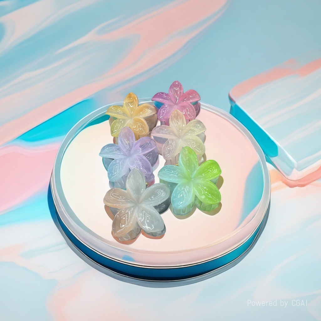 Song Jin flower-shaped pet hair clips, children's hair clips, Song Jin base hair clips Application Scenario
