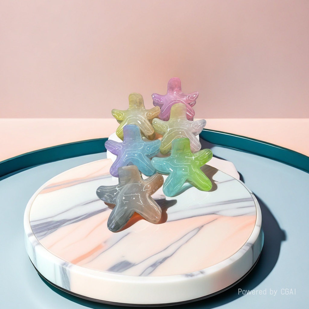Colorful star-shaped Song Brocade pet children's hairpins with Song brocade base hairpins Specification image