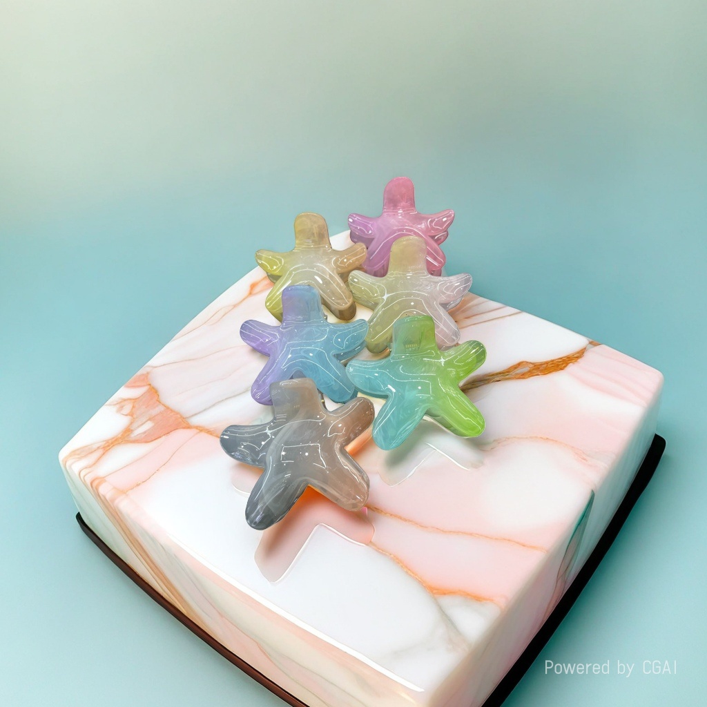 Colorful star-shaped Song Brocade pet children's hairpins with Song brocade base hairpins details Picture
