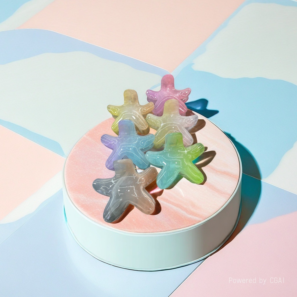 Colorful star-shaped Song Brocade pet children's hairpins with Song brocade base hairpins