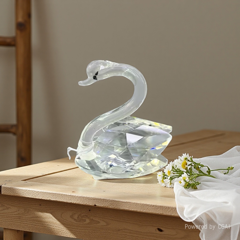 Crystal swan ornaments, creative decorative items, couple living room, wedding gifts, home, TV cabinet, window display, little swan Application Scenario