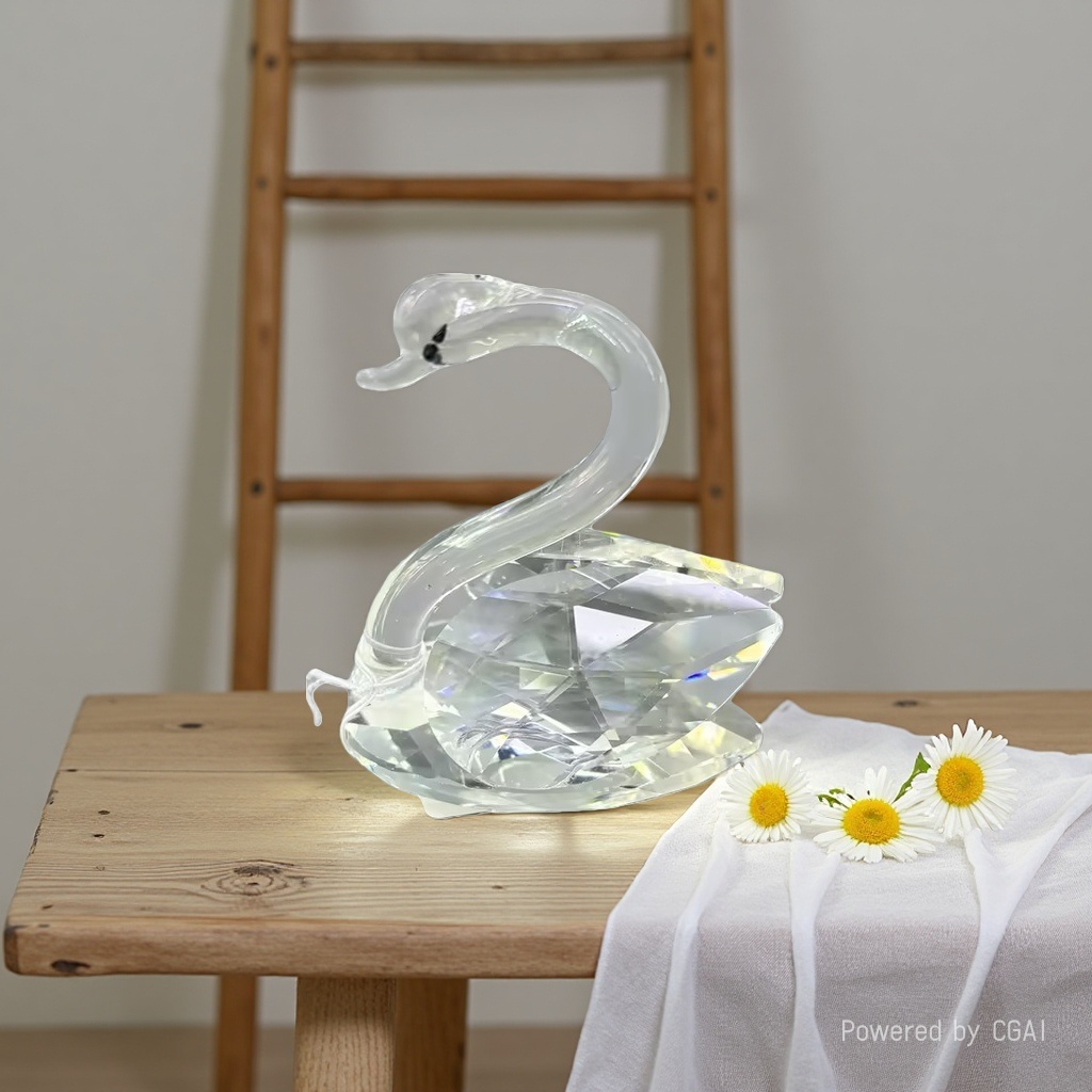 Crystal swan ornaments, creative decorative items, couple living room, wedding gifts, home, TV cabinet, window display, little swan Specification image