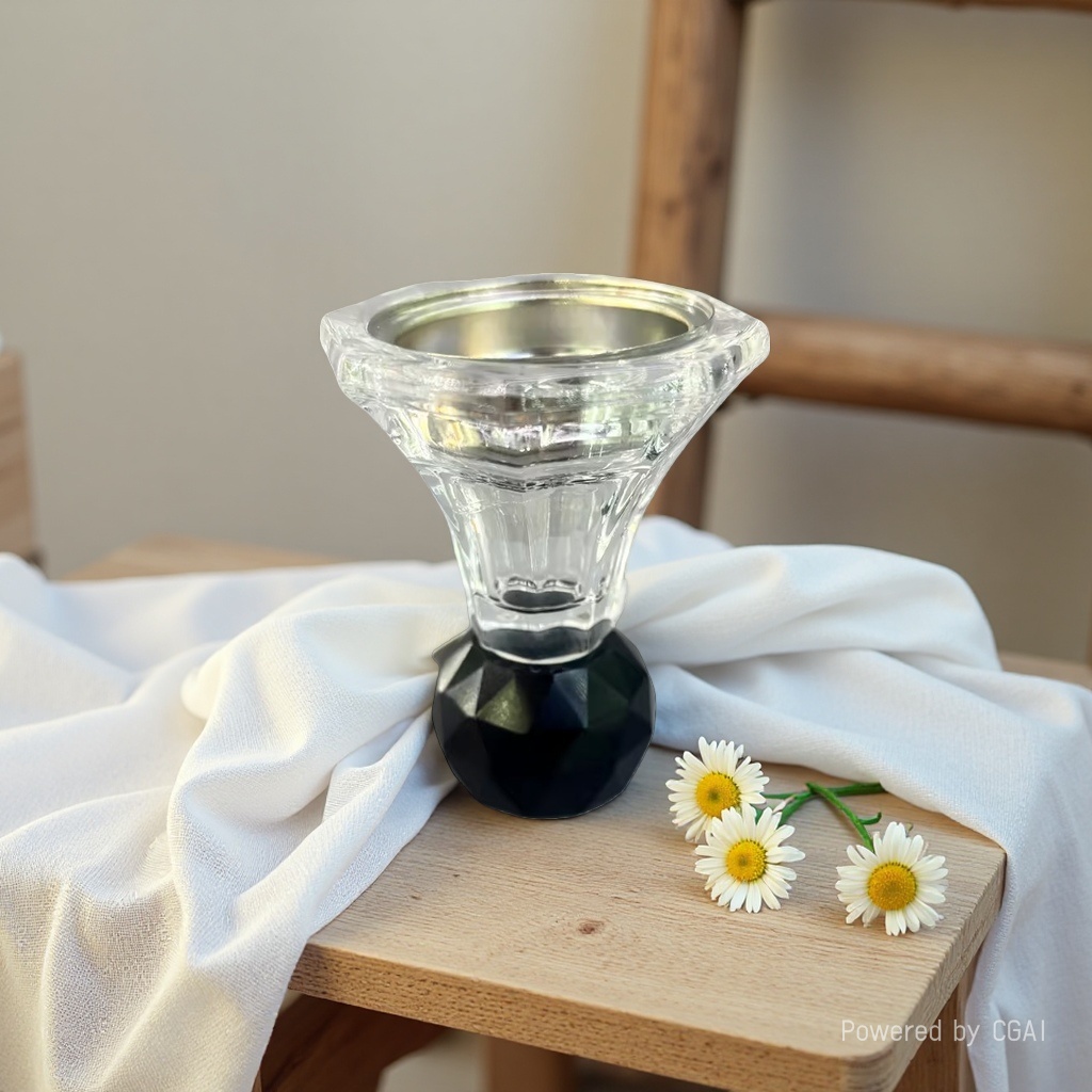Transparent glass candlesticks, candle vessels, ornaments, handicrafts, simple home decorations details Picture
