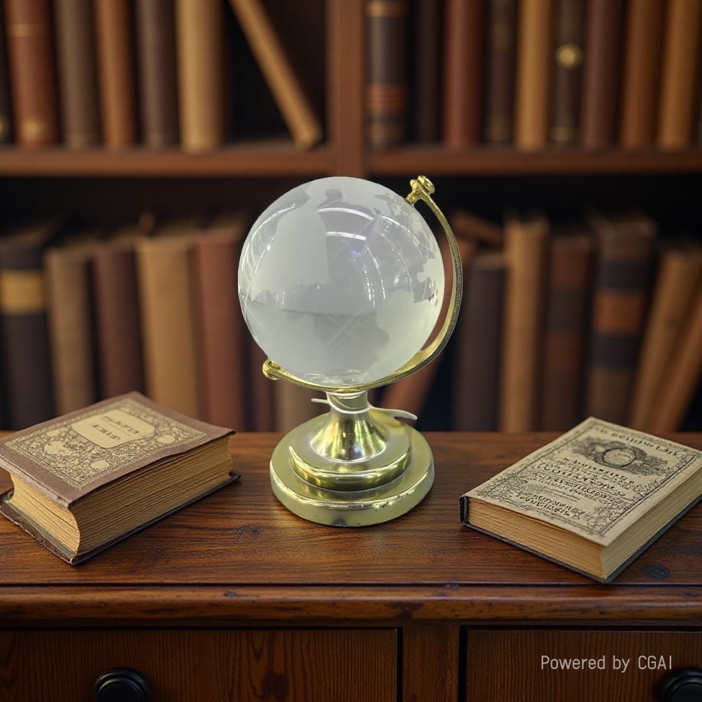 Simple and ins-style mini globe, creative desktop decoration with a girlish heart, transparent desk decoration, New Year gift details Picture