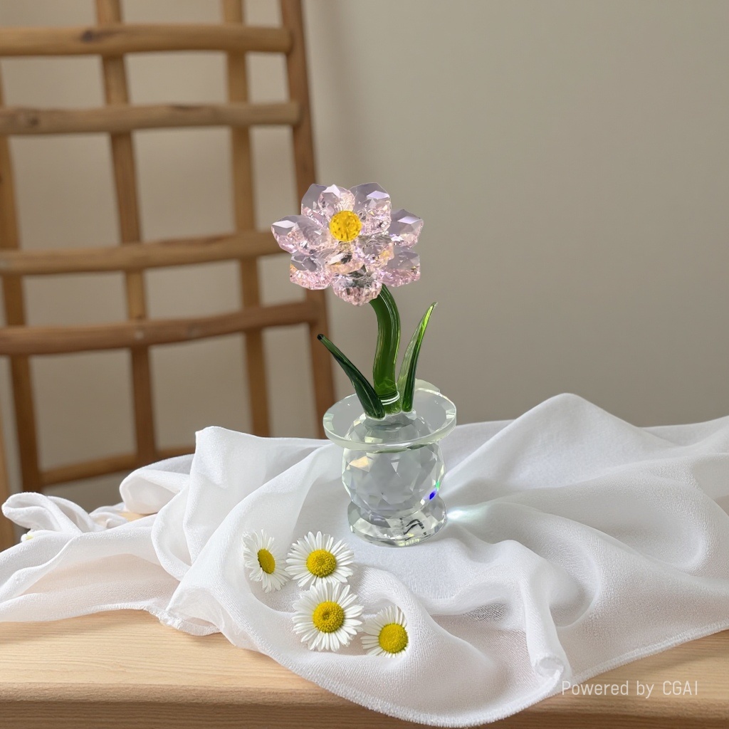 Crystal glass handicrafts, orchid ornaments, living room table ornaments, simple, modern and three-dimensional, factory wholesale in multiple colors details Picture