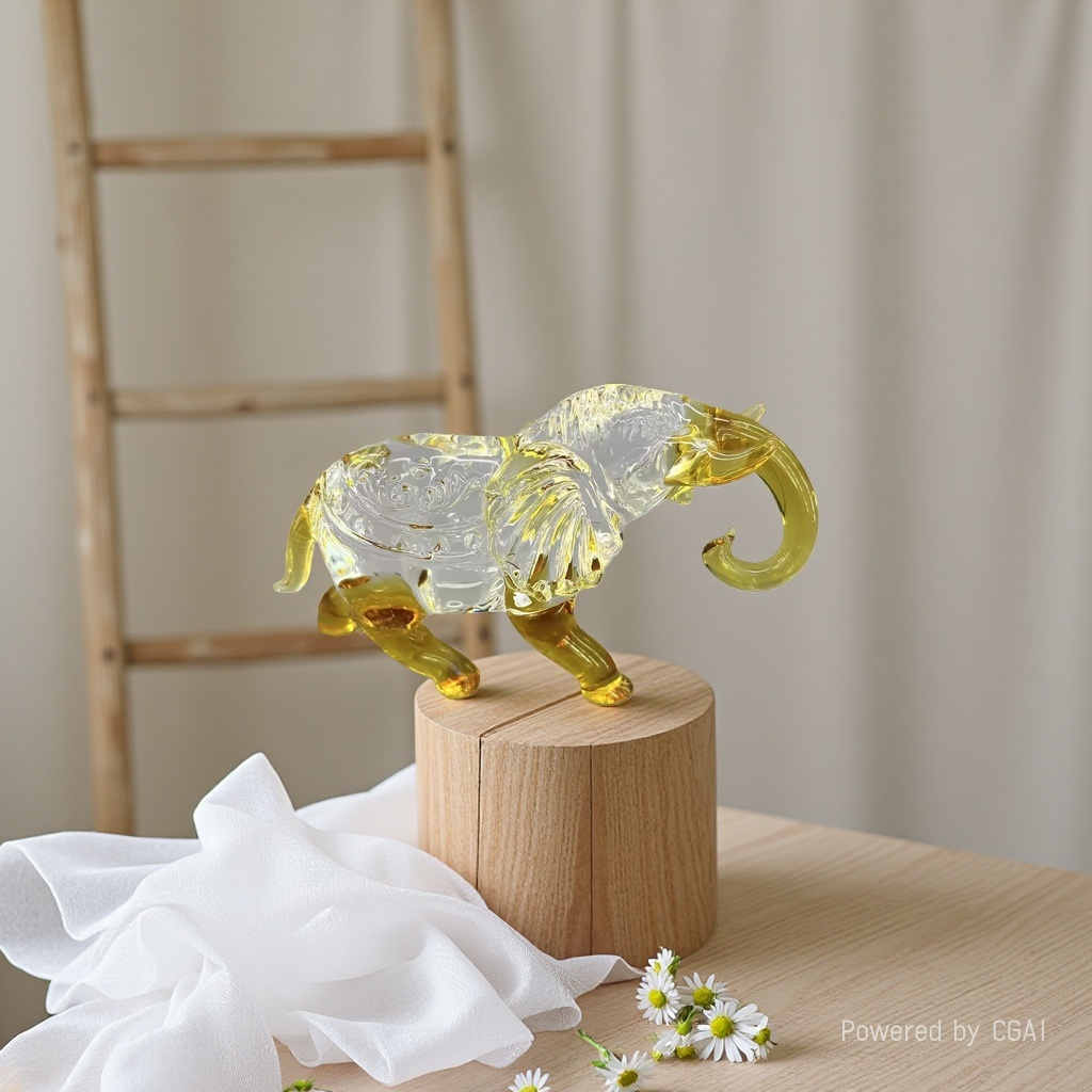 Nordic creative and simple animal ornaments, handcrafted elephant crystal for wealth attraction, little elephant table, living room counter, home furnishings Specification image