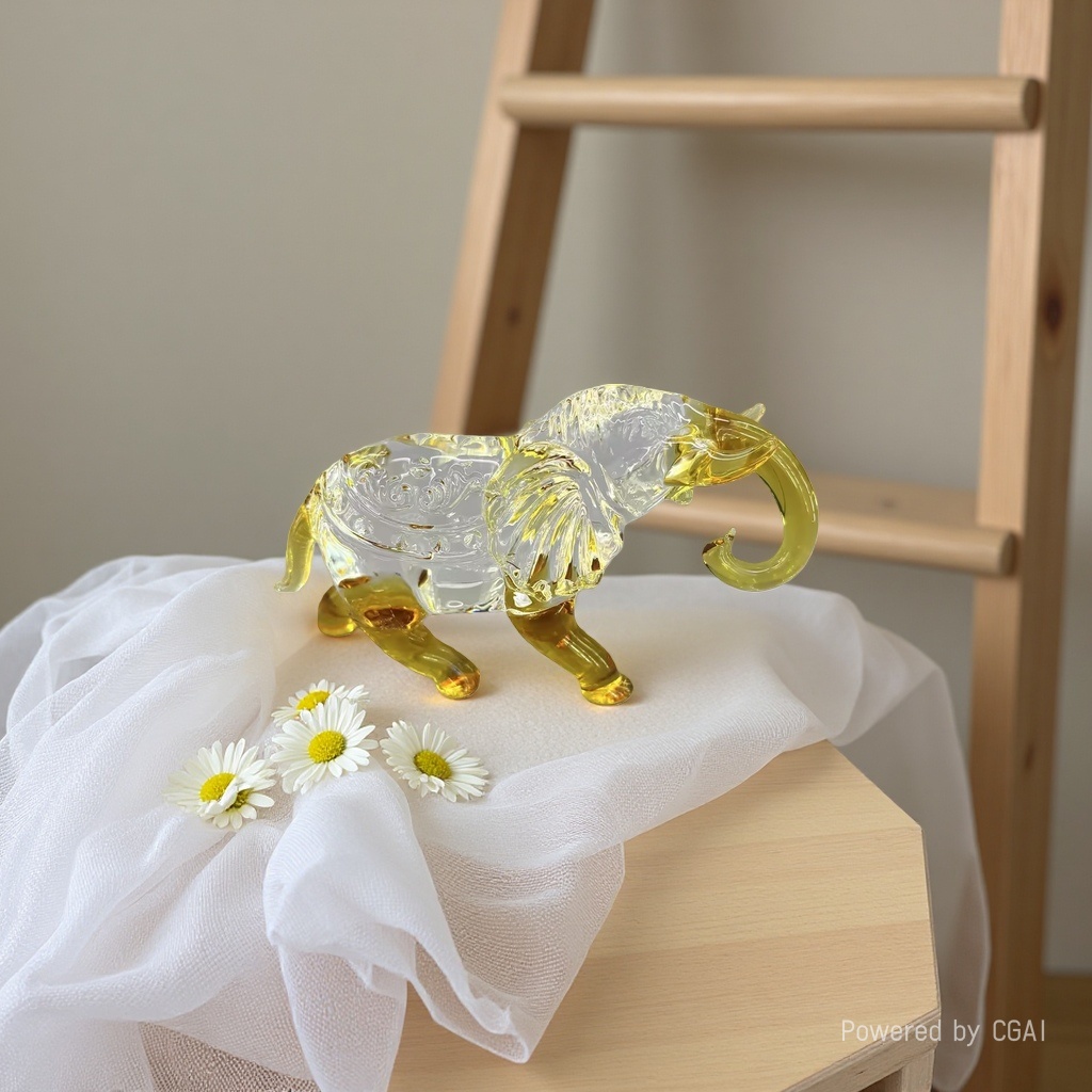 Nordic creative and simple animal ornaments, handcrafted elephant crystal for wealth attraction, little elephant table, living room counter, home furnishings