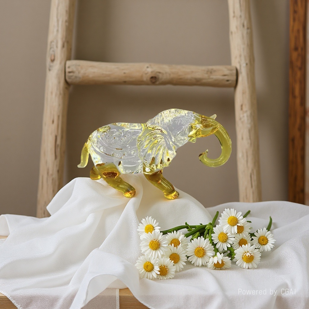 Nordic creative and simple animal ornaments, handcrafted elephant crystal for wealth attraction, little elephant table, living room counter, home furnishings Application Scenario