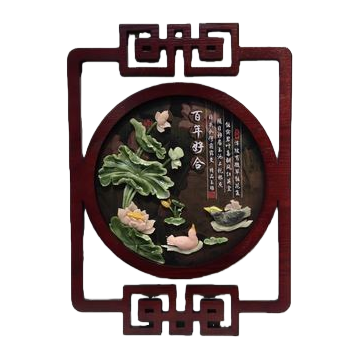 国画中式装饰画壁画新中式字画书房画纸雕画空白挂轴白底实物图
