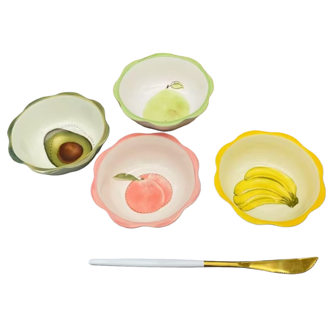 Ceramic fruit-flavored plates, cold dish and pickled vegetable small plates, hot pot garlic paste bowls, oil, salt and vinegar seasoning plates with vinegar plates, for home use Item Picture