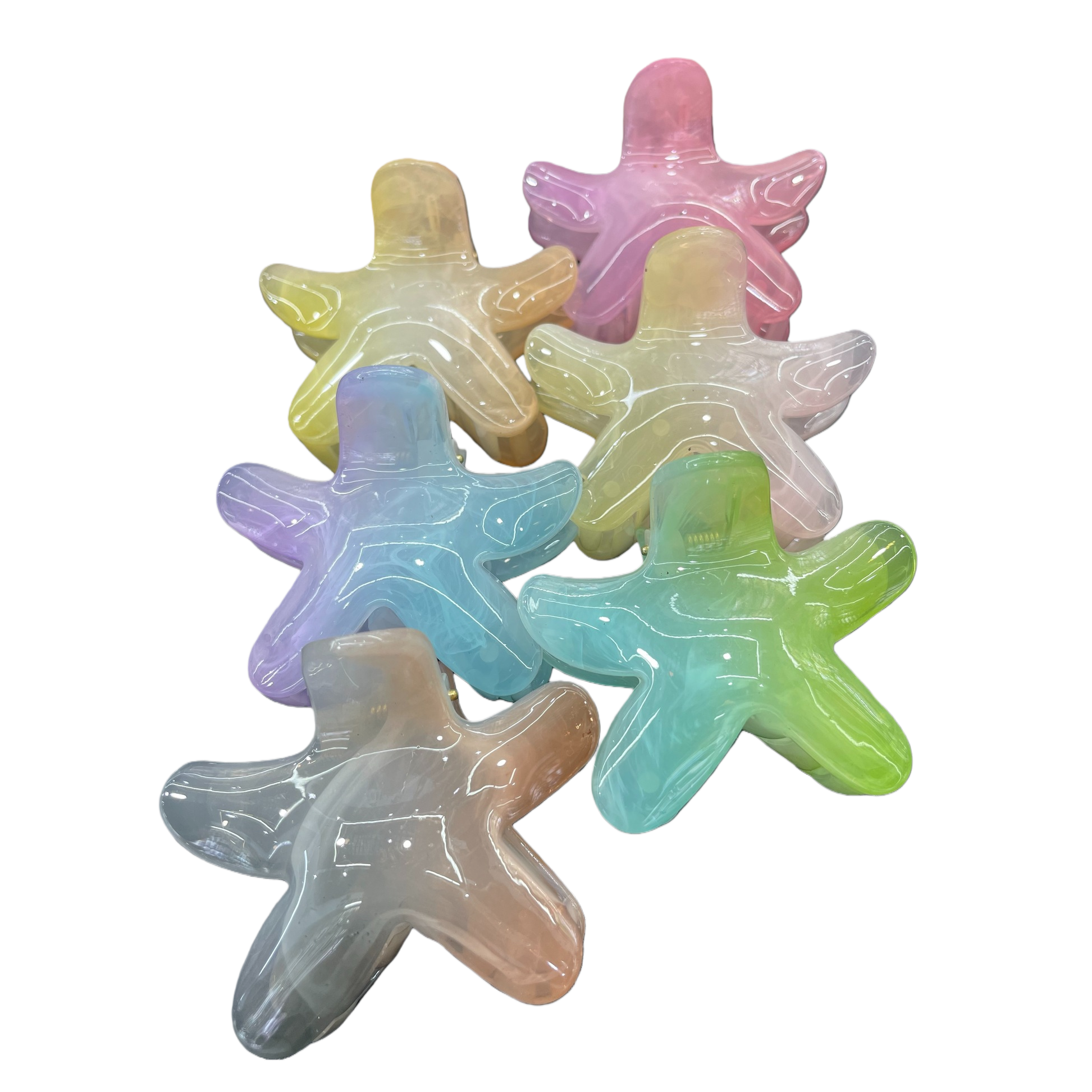 Colorful star-shaped Song Brocade pet children's hairpins with Song brocade base hairpins Item Picture