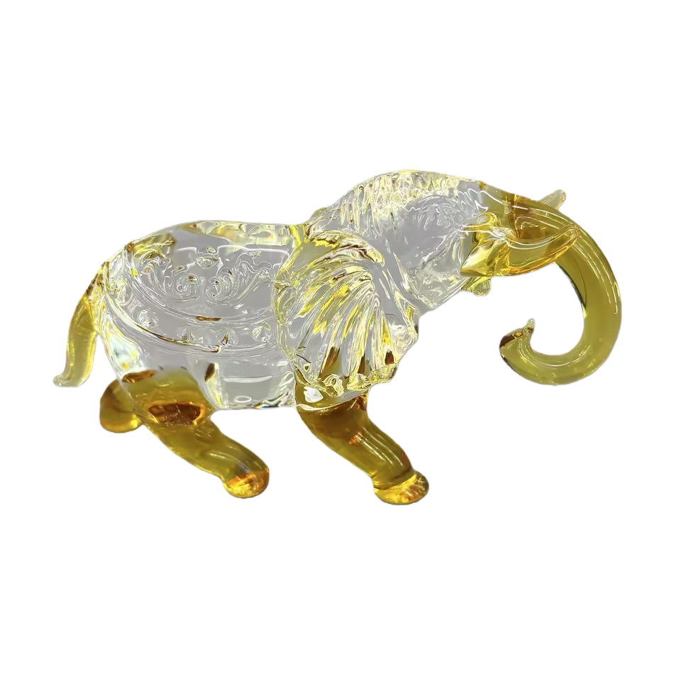 Nordic creative and simple animal ornaments, handcrafted elephant crystal for wealth attraction, little elephant table, living room counter, home furnishings Item Picture
