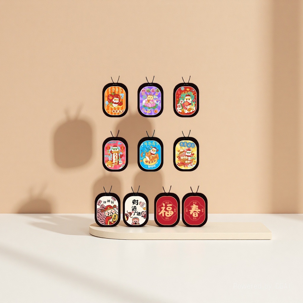 New Year car fragrance tablets, car aromatherapy tablets, Spring Festival "Fu" character Gu Long perfume pendants, hanging decorations, deodorizing