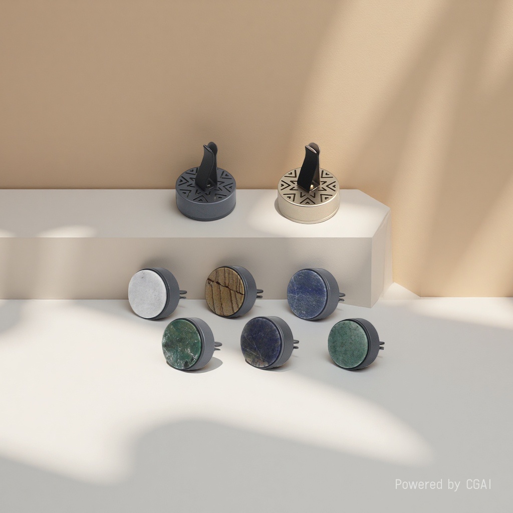 Custom-made marble-patterned car aroma diffuser, car air outlet aroma diffuser holder, natural stone face cover decorative item details Picture
