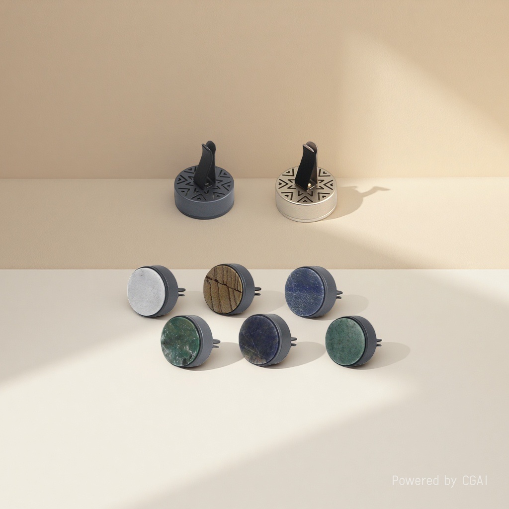 Custom-made marble-patterned car aroma diffuser, car air outlet aroma diffuser holder, natural stone face cover decorative item Specification image