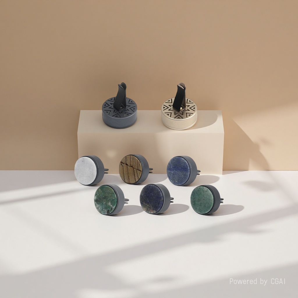Custom-made marble-patterned car aroma diffuser, car air outlet aroma diffuser holder, natural stone face cover decorative item Application Scenario