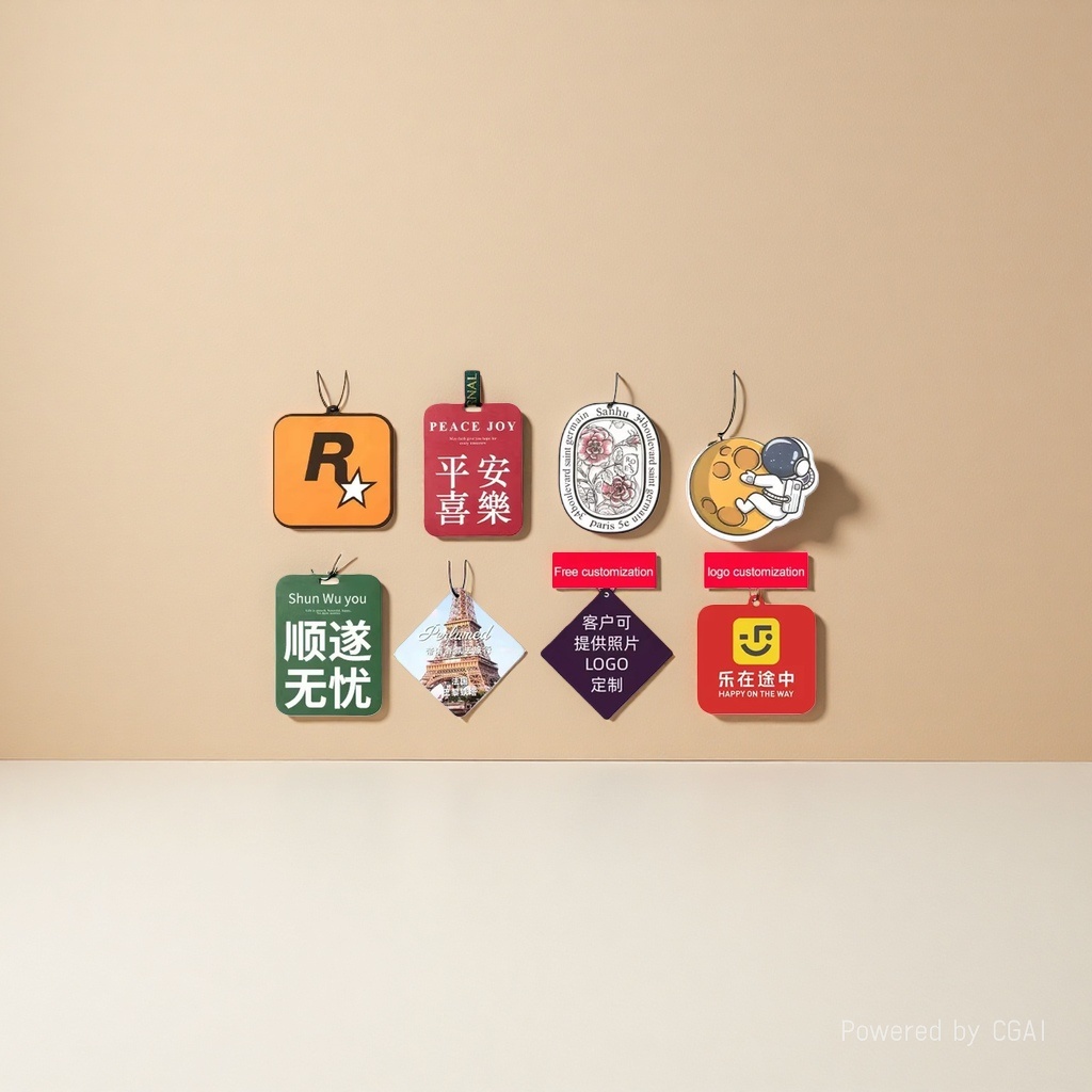 Factory-customized in-car fragrance tablets, cultural and creative hanging decorations, wardrobe hangers, cartoon fragrance tablets, embossed and embossed aroma diffusers Specification image